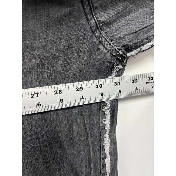 EASEL EXTRA Oversized Shirt Dress-Distressed Unique Statement Sleeves Grey Small - Picture 13 of 13